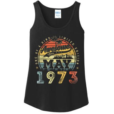 50 Year Old Awesome Since May 1973 50th Birthday Ladies Essential Tank