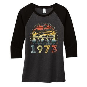 50 Year Old Awesome Since May 1973 50th Birthday Women's Tri-Blend 3/4-Sleeve Raglan Shirt