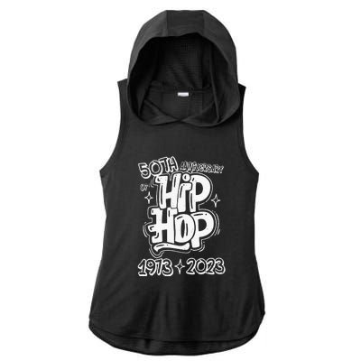 50 Years Old 50th Anniversary Of Hip Hop Graffiti Hip Hop Ladies PosiCharge Tri-Blend Wicking Draft Hoodie Tank