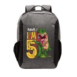 5 Year Old Gifts 5th Birthday Boy Rawr I'm 5 T Rex Dinosaur Vector Backpack