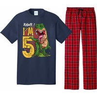 5 Year Old Gifts 5th Birthday Boy Rawr I'm 5 T Rex Dinosaur Pajama Set