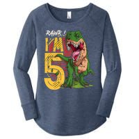 5 Year Old Gifts 5th Birthday Boy Rawr I'm 5 T Rex Dinosaur Women's Perfect Tri Tunic Long Sleeve Shirt