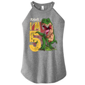 5 Year Old Gifts 5th Birthday Boy Rawr I'm 5 T Rex Dinosaur Women's Perfect Tri Rocker Tank