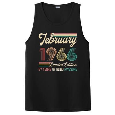 57 Years Old Gifts Vintage February 1966 57th Birthday PosiCharge Competitor Tank