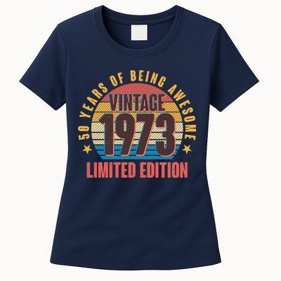 50 Years Of Being Awesome 1973 Limited Edition Vintage Retro Womens T-Shirt
