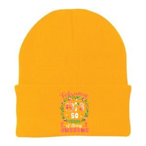 50 Years Old Made In February 1973 50th Flower Birthday Gift Knit Cap Winter Beanie