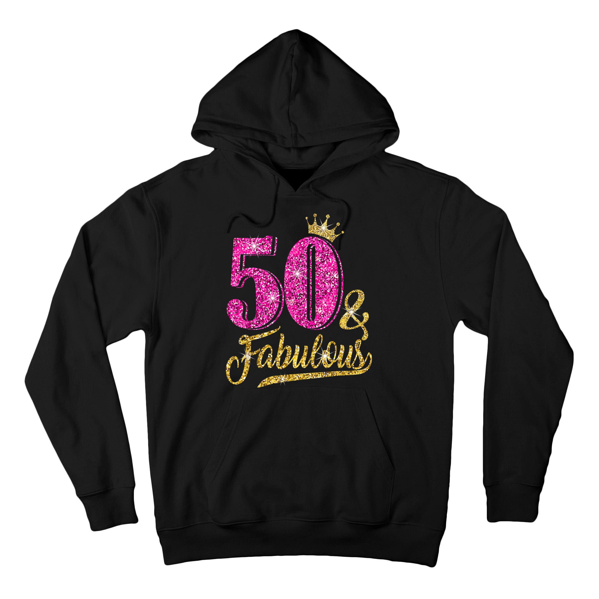 50 Years Old Gift 50 & Fabulous 50th Birthday Pink Crown Tall Hoodie
