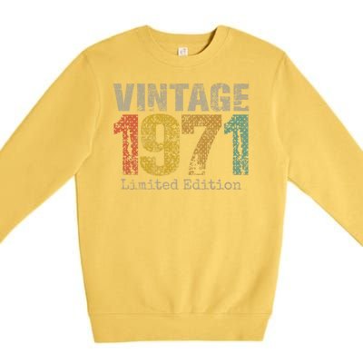 53 Year Old Gifts Vintage 1971 Limited Edition 53rd Birthday Premium Crewneck Sweatshirt