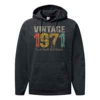 53 Year Old Gifts Vintage 1971 Limited Edition 53rd Birthday Performance Fleece Hoodie