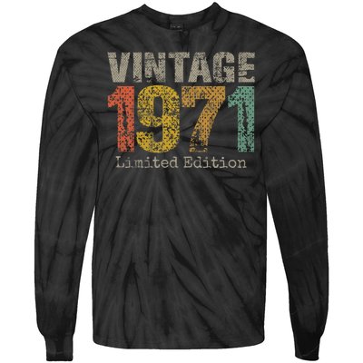 53 Year Old Gifts Vintage 1971 Limited Edition 53rd Birthday Tie-Dye Long Sleeve Shirt