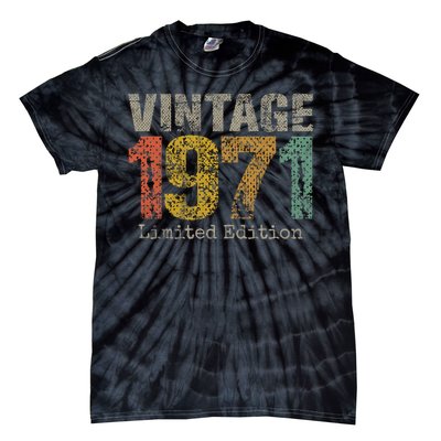 53 Year Old Gifts Vintage 1971 Limited Edition 53rd Birthday Tie-Dye T-Shirt