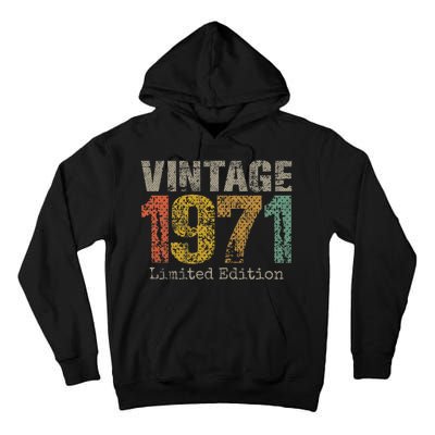 53 Year Old Gifts Vintage 1971 Limited Edition 53rd Birthday Tall Hoodie