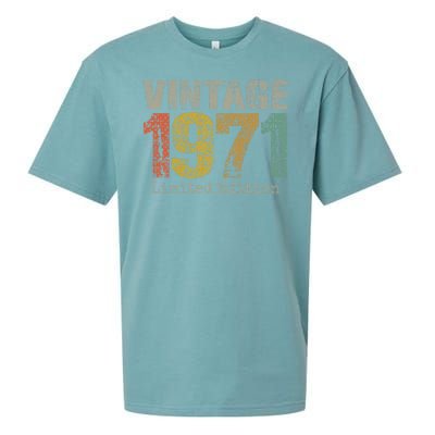 53 Year Old Gifts Vintage 1971 Limited Edition 53rd Birthday Sueded Cloud Jersey T-Shirt