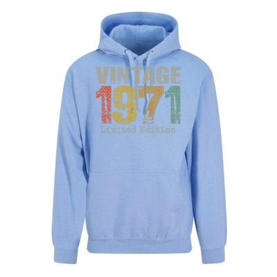 53 Year Old Gifts Vintage 1971 Limited Edition 53rd Birthday Unisex Surf Hoodie