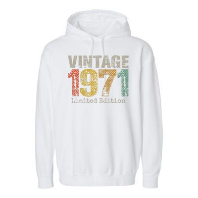 53 Year Old Gifts Vintage 1971 Limited Edition 53rd Birthday Garment-Dyed Fleece Hoodie