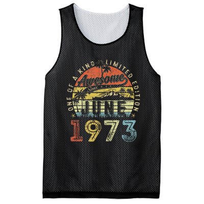 50 Year Old Awesome Since June 1973 50th Birthday Mesh Reversible Basketball Jersey Tank