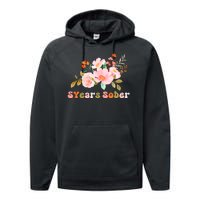 5 Years Sober Gift Sober Anniversary Gift Sobriety Gift Recovery Soberversary Performance Fleece Hoodie