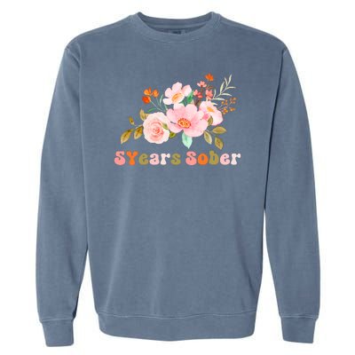 5 Years Sober Gift Sober Anniversary Gift Sobriety Gift Recovery Soberversary Garment-Dyed Sweatshirt