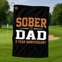 5 Years Sober Dad Aa Alcoholics Anonymous Recovery Sobriety Gift Golf Towel