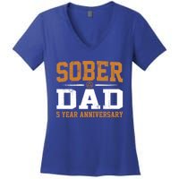 5 Years Sober Dad Aa Alcoholics Anonymous Recovery Sobriety Gift Women's V-Neck T-Shirt