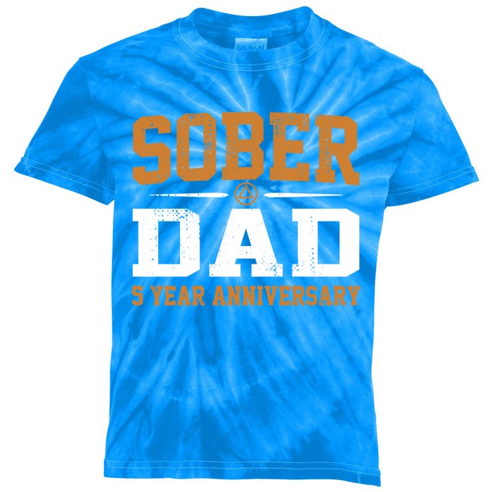 5 Years Sober Dad Aa Alcoholics Anonymous Recovery Sobriety Gift Kids Tie-Dye T-Shirt