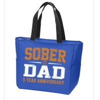 5 Years Sober Dad Aa Alcoholics Anonymous Recovery Sobriety Gift Zip Tote Bag