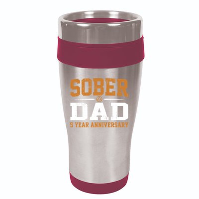 5 Years Sober Dad Aa Alcoholics Anonymous Recovery Sobriety Gift 16oz Travel Tumbler