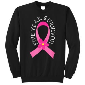 5 Year Survivor Pink Ribbon Breast Cancer Sweatshirt