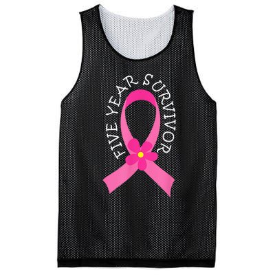 5 Year Survivor Pink Ribbon Breast Cancer Mesh Reversible Basketball Jersey Tank