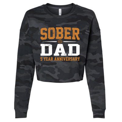 5 Years Sober Dad Aa Alcoholics Anonymous Recovery Sobriety Gift Cropped Pullover Crew