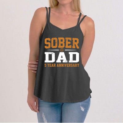 5 Years Sober Dad Aa Alcoholics Anonymous Recovery Sobriety Gift Women's Strappy Tank