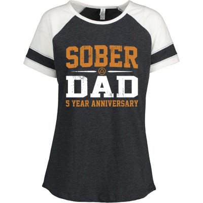 5 Years Sober Dad Aa Alcoholics Anonymous Recovery Sobriety Gift Enza Ladies Jersey Colorblock Tee