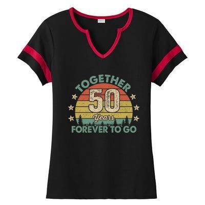 50 Years Together To Go Vintage Ladies Halftime Notch Neck Tee