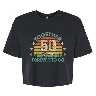 50 Years Together To Go Vintage Bella+Canvas Jersey Crop Tee