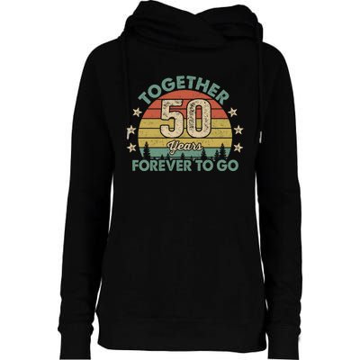 50 Years Together To Go Vintage Womens Funnel Neck Pullover Hood