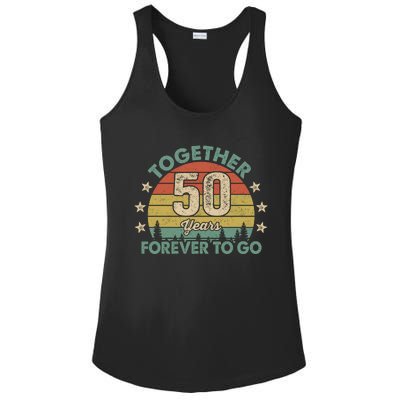 50 Years Together To Go Vintage Ladies PosiCharge Competitor Racerback Tank