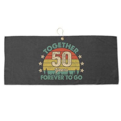 50 Years Together To Go Vintage Large Microfiber Waffle Golf Towel