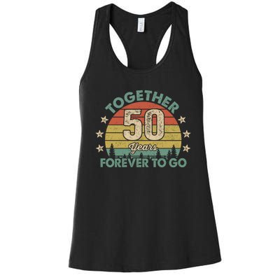 50 Years Together To Go Vintage Women's Racerback Tank