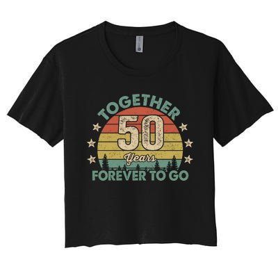 50 Years Together To Go Vintage Women's Crop Top Tee