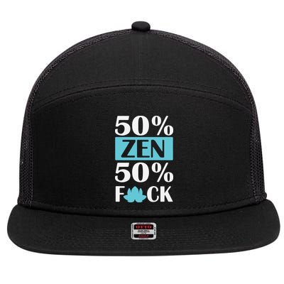 50% Zen 50% Fuck 7 Panel Mesh Trucker Snapback Hat
