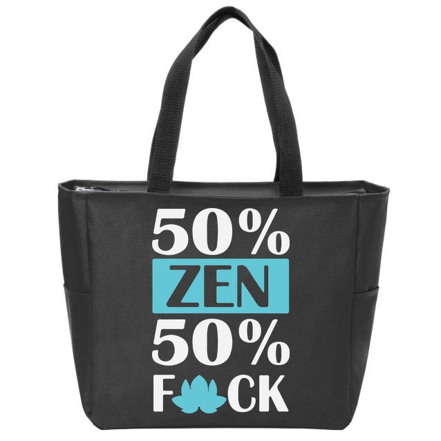 50% Zen 50% Fuck Zip Tote Bag