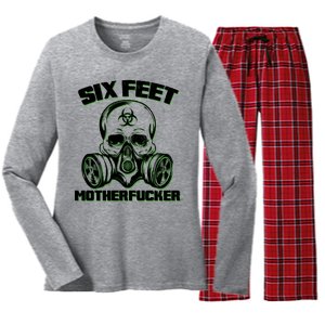 6 Feet MotherF-ucker Women's Long Sleeve Flannel Pajama Set 