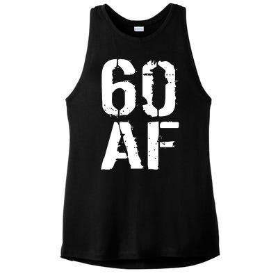 60 AF 60th Birthday Ladies PosiCharge Tri-Blend Wicking Tank