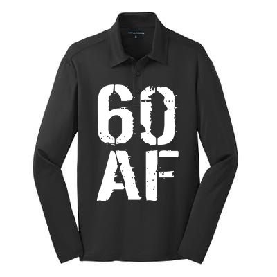 60 AF 60th Birthday Silk Touch Performance Long Sleeve Polo