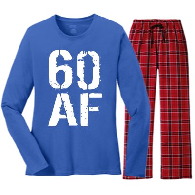 60 AF 60th Birthday Women's Long Sleeve Flannel Pajama Set 