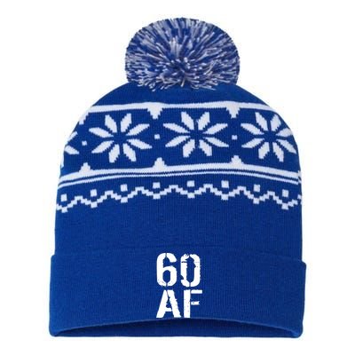 60 AF 60th Birthday USA-Made Snowflake Beanie