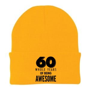 60 Whole Years Of Being Awesome Birthday Knit Cap Winter Beanie