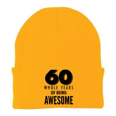 60 Whole Years Of Being Awesome Birthday Knit Cap Winter Beanie