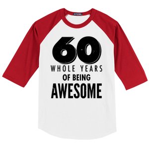 60 Whole Years Of Being Awesome Birthday Baseball Sleeve Shirt