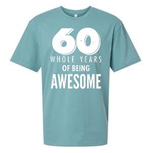 60 Whole Years Of Being Awesome Birthday Sueded Cloud Jersey T-Shirt